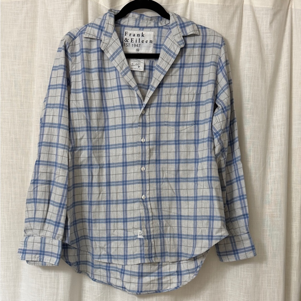 Frank & Eileen Eileen Gray and Blue Checkered Shirt